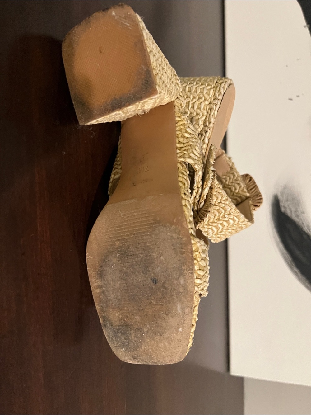 Woven Raffia Slide Mules - Picture 4 of 4